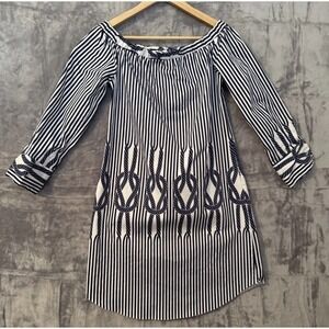 Closet London Blue Stripe Midi Dress Womens Size 6 Boating Nautical Old Money